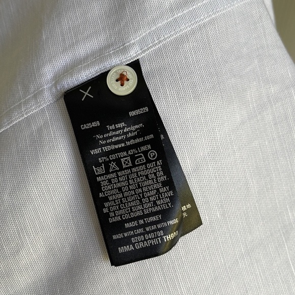 Ted Baker Grey Short Sleeve Button Down w/ Front Pocket Shirt size 3 - Picture 8 of 12